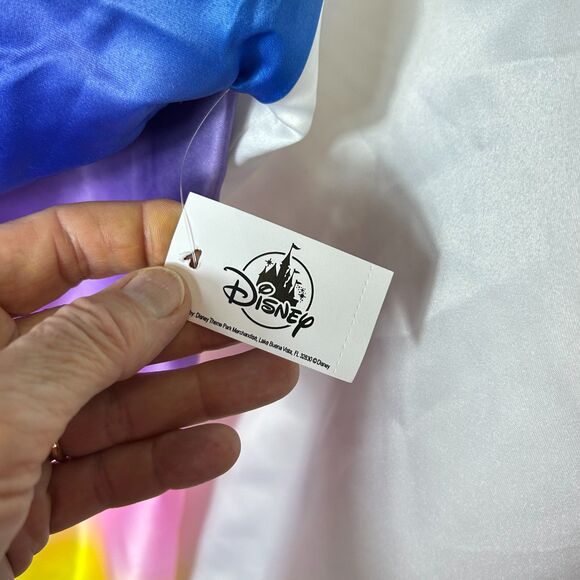 Disney World NWT White Rainbow Tie Dye Satin Bomber Windbreaker Jacket Size XL - Picture 7 of 14